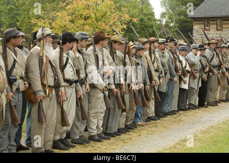 La guerra civile americana re-enactors Foto Stock