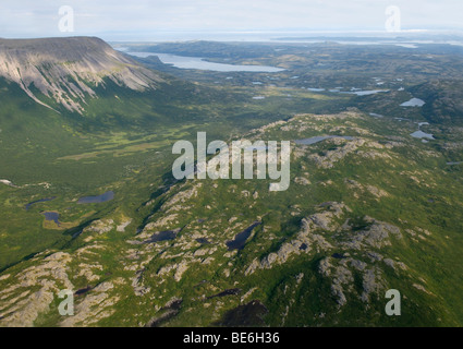 Parco Nazionale e Riserva di Katmai dall'aria, Alaska. Foto Stock