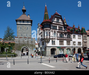 Il Schnetztor, Town Gate a Konstanz, Lago di Costanza, Baden-Wuerttemberg, Germania, Europa Foto Stock