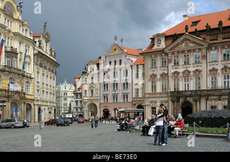 Città vecchia wquare, Jan Hus monumento, Praga, Repubblica Ceca, Europa Foto Stock