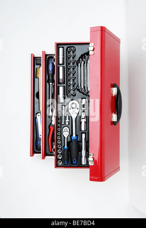 Aperto toolbox dal di sopra Foto Stock