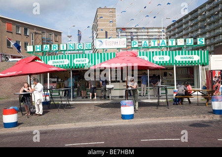 Aringa stallo pesce Scheveningen, Olanda Foto Stock