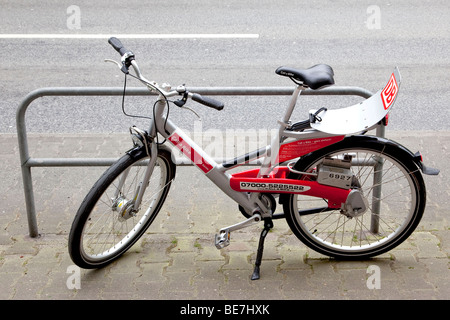 Chiamata di un noleggio di biciclette bike della Deutsche Bahn AG Ferrovie Tedesche Foto Stock