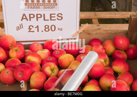 Mele fresche in vendita in North Norfolk , Regno Unito Foto Stock