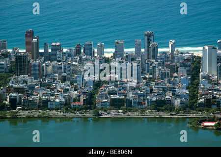Vista aerea di Ipanema, a Rio de Janeiro in Brasile Foto Stock