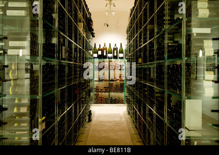 Cantina con vini pregiati, Palais Coburg, Vienna, Austria Foto Stock