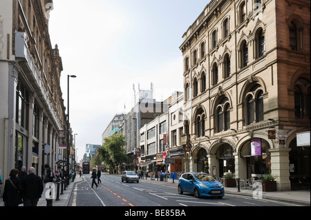 Deansgate nel centro della città, Manchester, Inghilterra Foto Stock