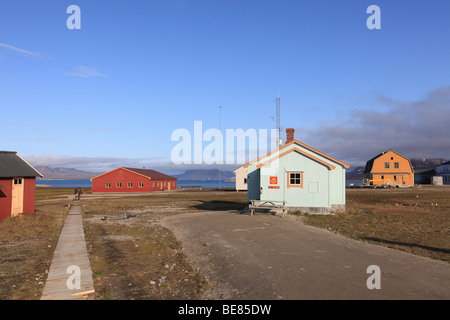 La ricerca scientifica internazionale in stazione in artico norvegese Isola delle Svalbard Foto Stock