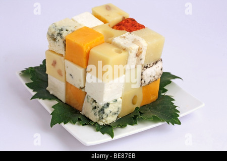 Cubo di formaggio ricetta disponibile Foto Stock