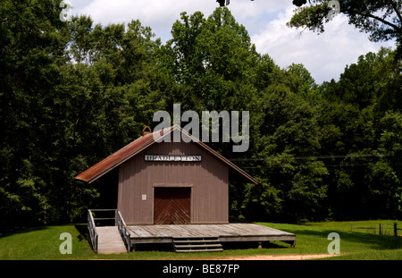 Vecchio e restaurato il Museo dei Pionieri Alabama in Troy Alabama dalla vecchia stazione ferroviaria chiamato Bradleyton Depot in 1881 Foto Stock