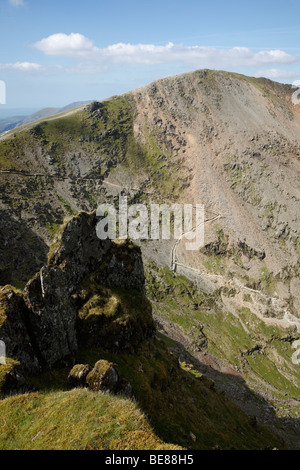 Sezione superiore del Pyg Track, Snowdon (Yr Wyddfa), Snowdonia National Park (Eryri), Gwynedd, Galles Foto Stock
