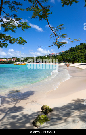 WEST INDIES Caraibi Grenadine Grenada St George parrocchia BBC Beach Morne Rouge Bay turisti provenienti da navi da crociera a camminare sulla sabbia Foto Stock