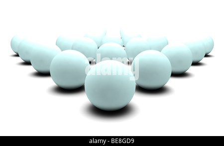 Sfere digitali in 3d su sfondo bianco Foto Stock