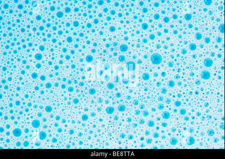 Luce blu bolle di acqua pattern Foto Stock