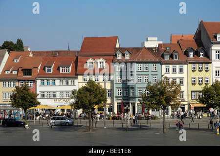 Domplatz square, Erfurt, Turingia, Germania, Europa Foto Stock