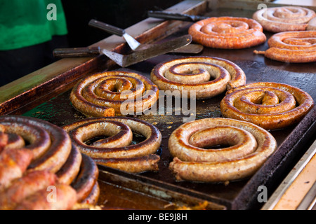 Piccante salsiccia italiana per la festa di San Gennaro Festival di Little Italy a New York City Foto Stock