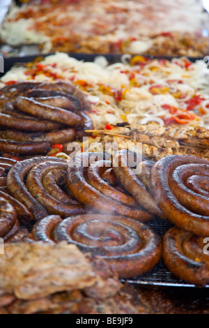 Piccante salsiccia italiana per la festa di San Gennaro Festival di Little Italy a New York City Foto Stock