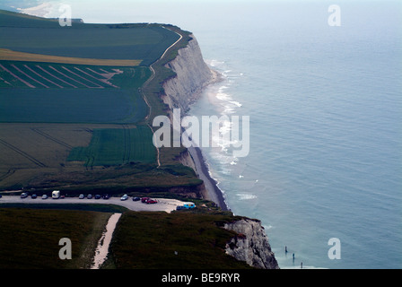 Scogliere di Cap Blanc Nez, Mare del Nord, a nord della Francia Foto Stock