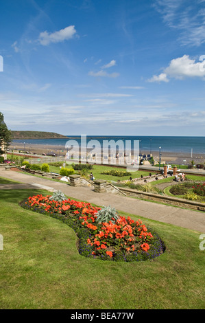 Dh Filey Gardens FILEY North Yorkshire fiori nei giardini Filey holiday resort lungomare giardino Mare Regno Unito Foto Stock