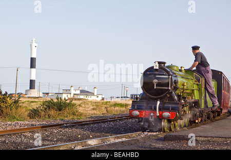 Dea verde n. motore 1 Sul Romney Hythe e Dymchurch Railway a Dungeness Foto Stock