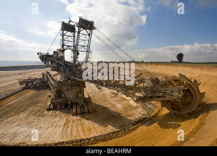 Carbone marrone nastri mineraria Garzweiler, Grevenbroich, Germania Foto Stock