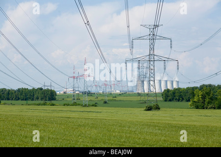 Paesaggio vicino centrale atomica in Jaslovske Bohunice in Slovacchia. Foto Stock