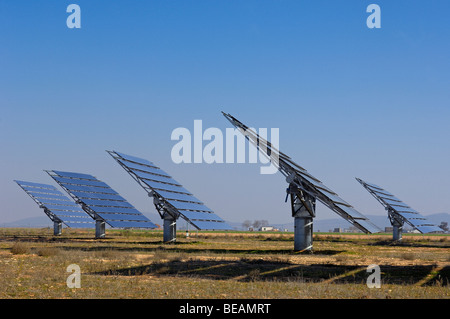 Centrale solare, provincia di Toledo, Castilla la Mancha, in Spagna Foto Stock