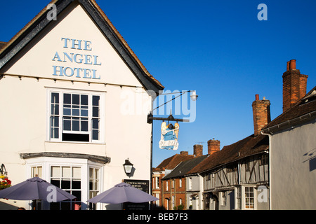 L'Hotel Angel in luogo di mercato Lavenham Suffolk in Inghilterra Foto Stock