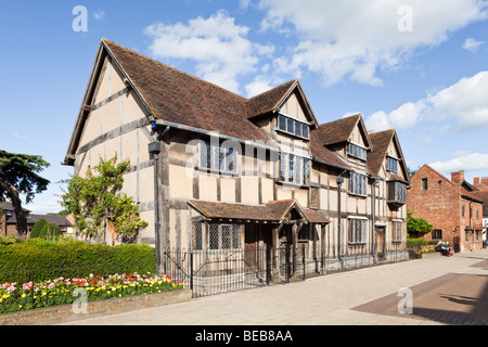 Luogo di nascita di William Shakespeare, Henley Street, Stratford Upon Avon, Warwickshire UK Foto Stock