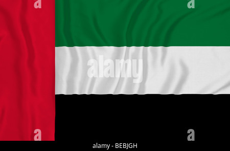 Increspata Bandiera degli Emirati Arabi Uniti Foto Stock