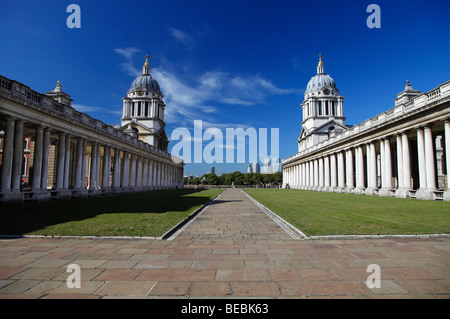 Il gran cortile, Greenwich Old Royal Naval College di Londra - Inghilterra Foto Stock