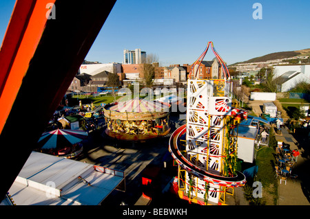 Europa, Regno Unito, Galles Swansea luna park 2008 Foto Stock