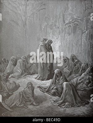 Gustave Dore illustrazione del "L'INVIDIA" da Dante nella Divina Commedia Foto Stock