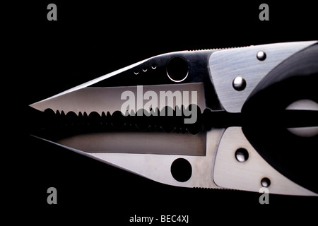 Coltello lama, SPYDERCO Chiudibile, arma di combattimento, la difesa di auto, armi, Sharp, nitidezza Foto Stock