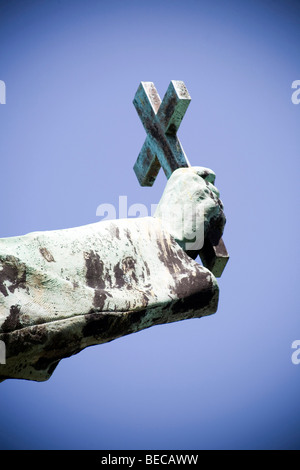 Dettaglio della statua di Gellert, Colle Gellert Budapest, Ungheria, Europa orientale Foto Stock