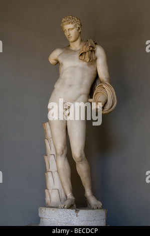 Statua di Hermes copia romana del periodo Handrianic di un originale greco in bronzo, che si trova vicino a Castel Sant' Angelo.Vaticano Foto Stock