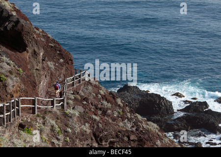 Il percorso che conduce alla Playa de Nogales, Puntallana, La Palma Isole Canarie Spagna Foto Stock