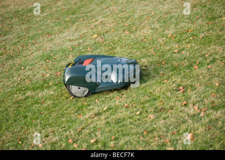 Robot automatico tosaerba taglio di erba Foto Stock