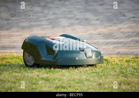 Robot automatico tosaerba taglio di erba Foto Stock