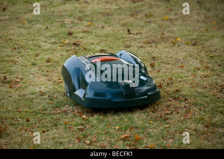 Robot automatico tosaerba taglio di erba Foto Stock