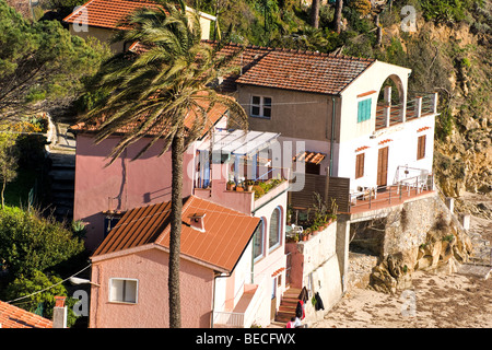 Casa sulla spiaggia, Isola d'Elba, Toscana, Italia. Foto Stock