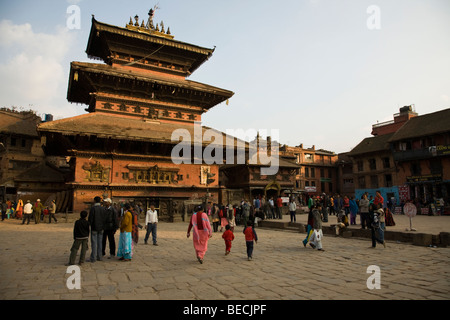 Tempio Nyatapola, Taumadhi Tol Square, Bhaktapur Foto Stock