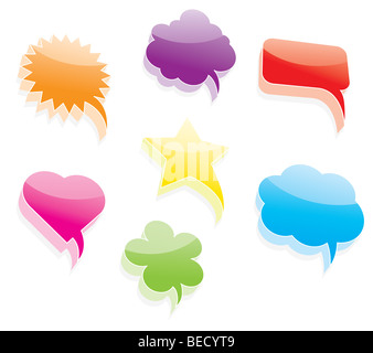 Vector colorate bolle di conversazione Foto Stock