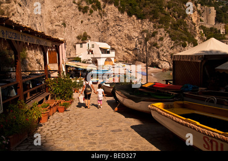 Via a Marina di Conca, Conca dei Marini, Italia Foto Stock