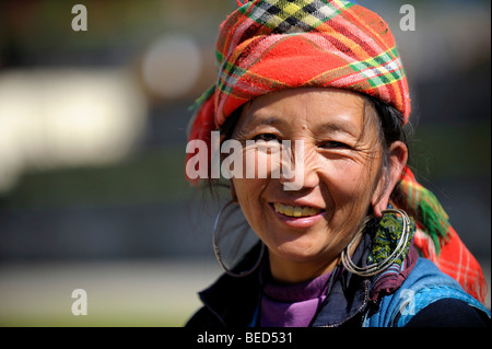 Donna vietnamita, Sapa, Hanoi, Vietnam del nord, sud-est asiatico Foto Stock