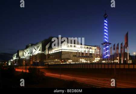 Il centro congressi internazionale ICC,, radio tower, Chrlottenburg, Berlino, Germania, Europa Foto Stock