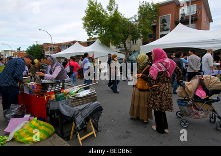 Fiera di strada nel nuovo Petit settore del Maghreb a Montreal in Canada Foto Stock