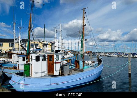 Barche da pesca, porta Saeby, nello Jutland, Danimarca, Europa Foto Stock