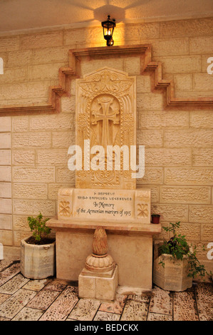 Memoriale per le vittime della chiesa armeno-olocausti dai turchi nel 1915 sulla Via Dolorosa, modo di dolori, stazioni della C Foto Stock