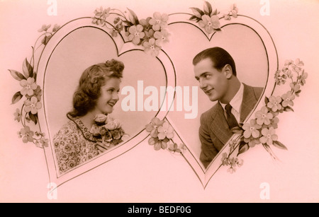 Fotografia storica, flirt, intorno al 1940 Foto Stock